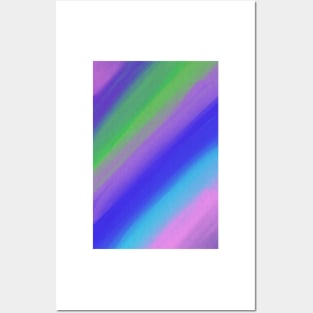 Blue Green Purple Pink Watercolor Painting Digital Art Posters and Art